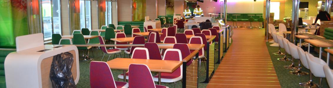 freight ferry public lounge with restaurant and bar