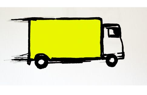 rigid lorry ready for freight ferry